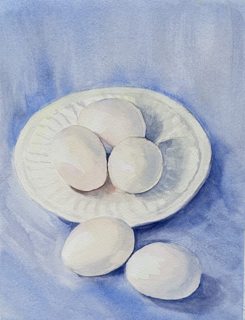 "Eggs", 11x8.5, Watercolor on Arches Paper - NFS