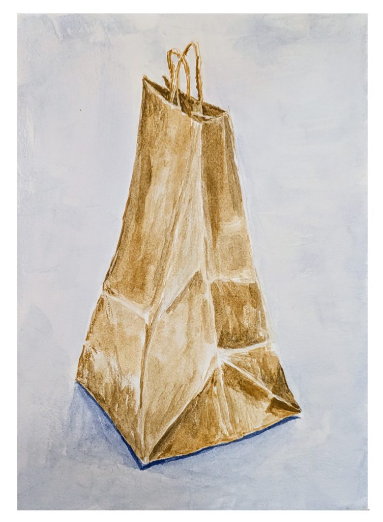 "Paper Bag", 7x5, Watercolor on watercolor board - $75